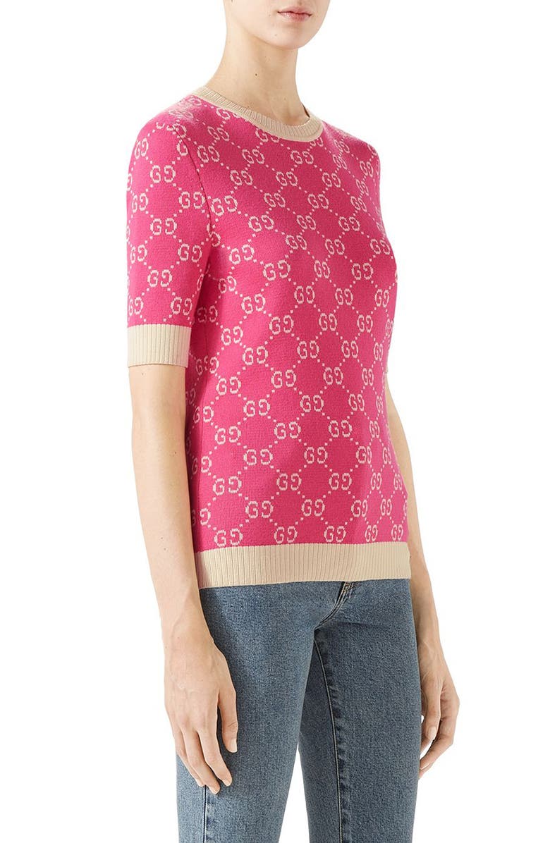 Gucci GG Jacquard Logo Sweater, Alternate, color, 