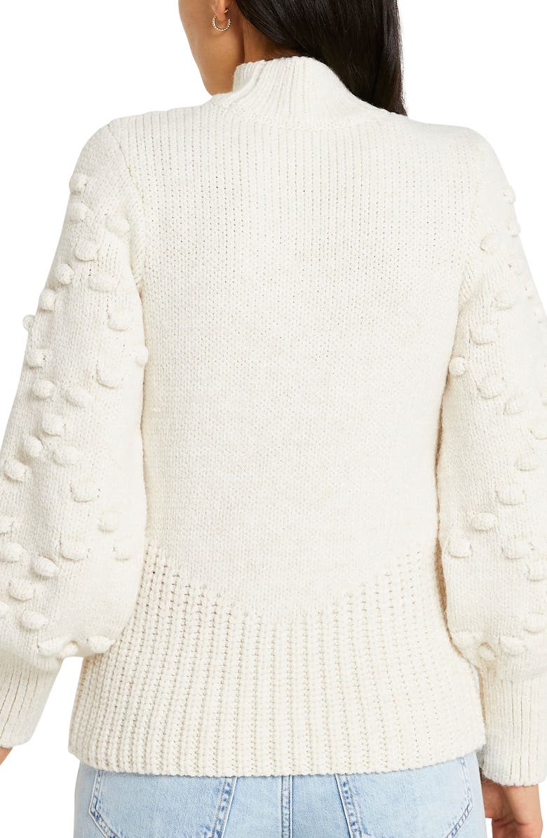 River Island Flower Embroidered Pompom Sweater, Alternate, color, 