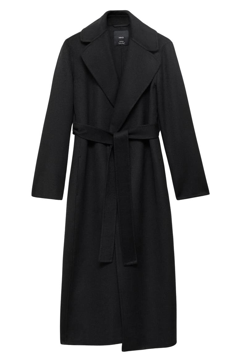 Wool Blend Wrap Coat, Main, color, BLACK