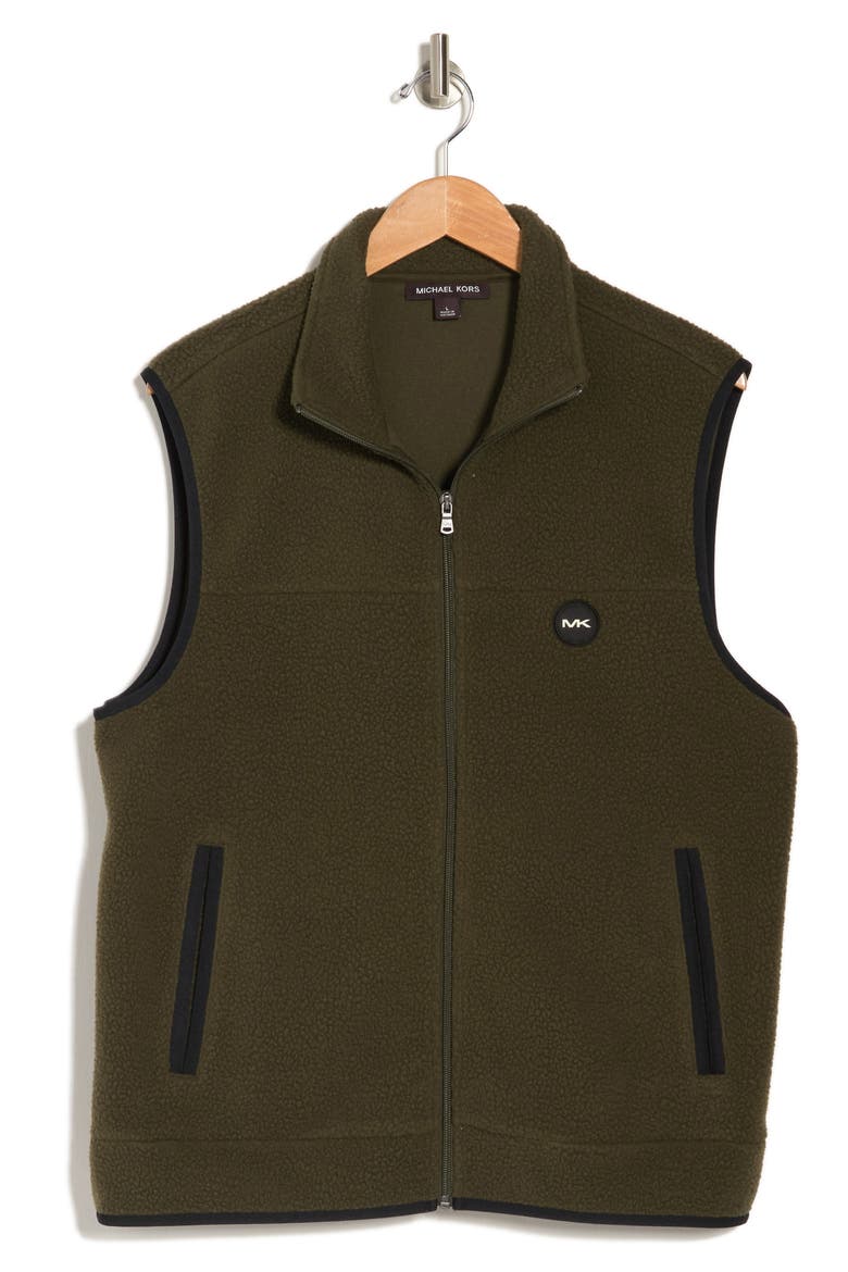 Faux Shearling Zip Vest, Alternate, color, CYPRESS