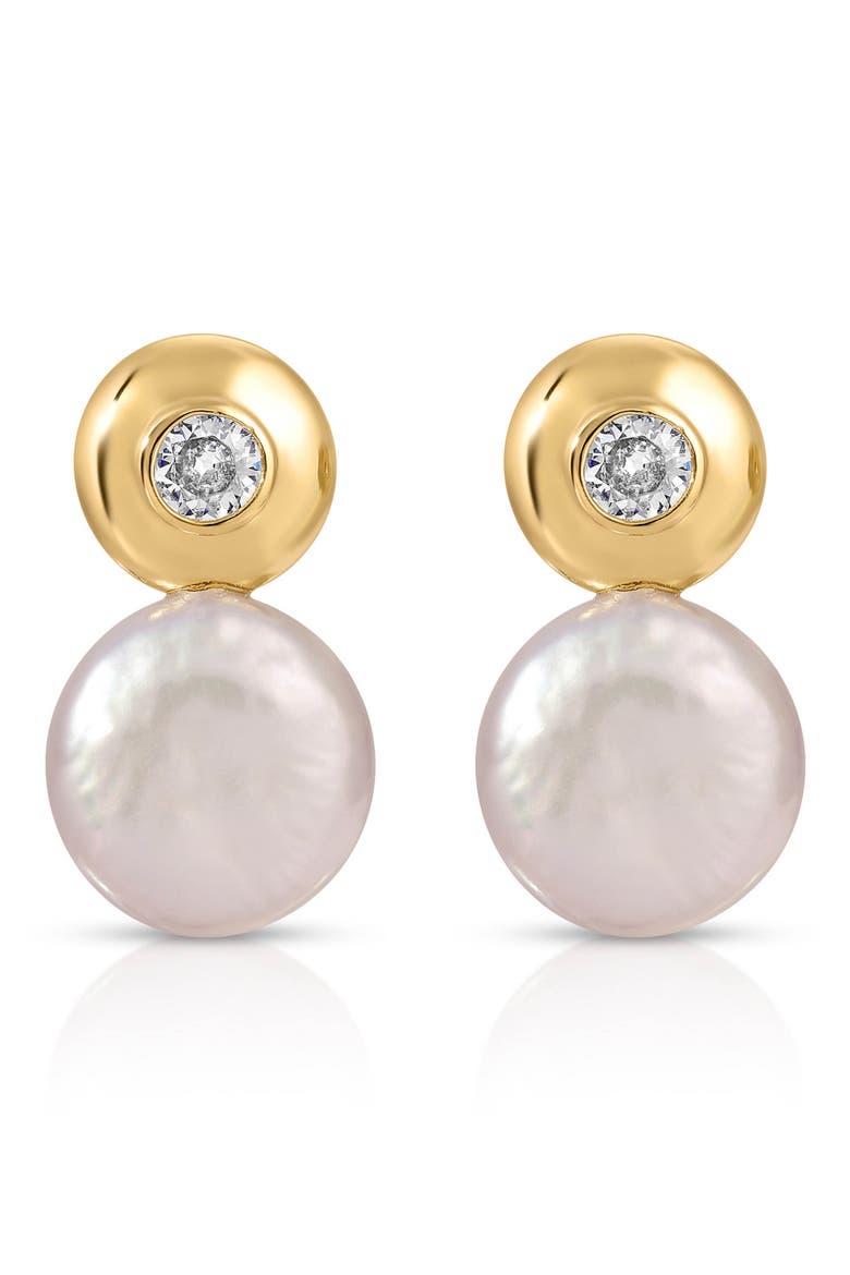 Majestic Freshwater Pearl Drop Earrings, Alternate, color, GOLD