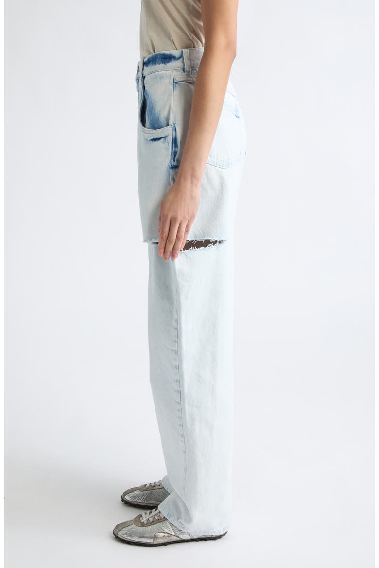 Ripped Side Cutout Jeans, Alternate, color, BLEACHED INDIGO BLUE