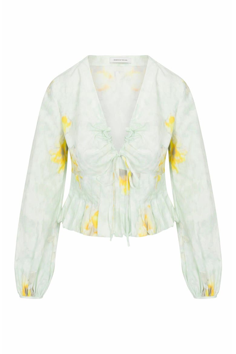 Yara Poplin Blouse, Alternate, color, SAGE COMBO