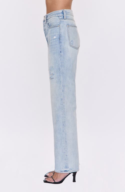 Pistola Cassie Embellished High Waist Ripped Straight Leg Jeans In Blue