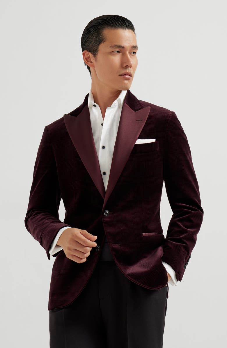 Brunello Cucinelli Tuxedo Jacket, Alternate, color, Amaranth