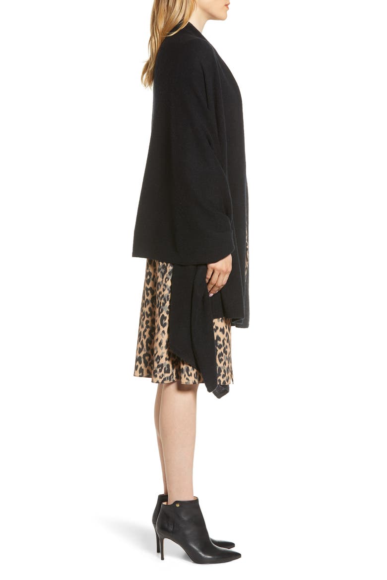 Colorblock Cashmere Wrap, Alternate, color, GREY COMBO