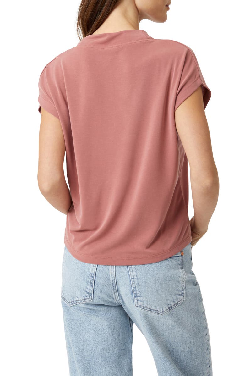 Mavi Jeans V-Neck Modal Blend Top, Alternate, color, Canyon Rose