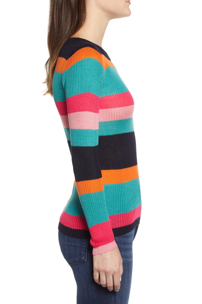 Rainbow Skivvy Stripe Sweater, Alternate, color, MULTI