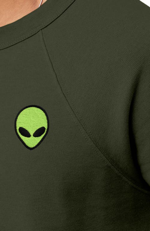 Dalix Alien Fleece Sweatshirt In Military Green