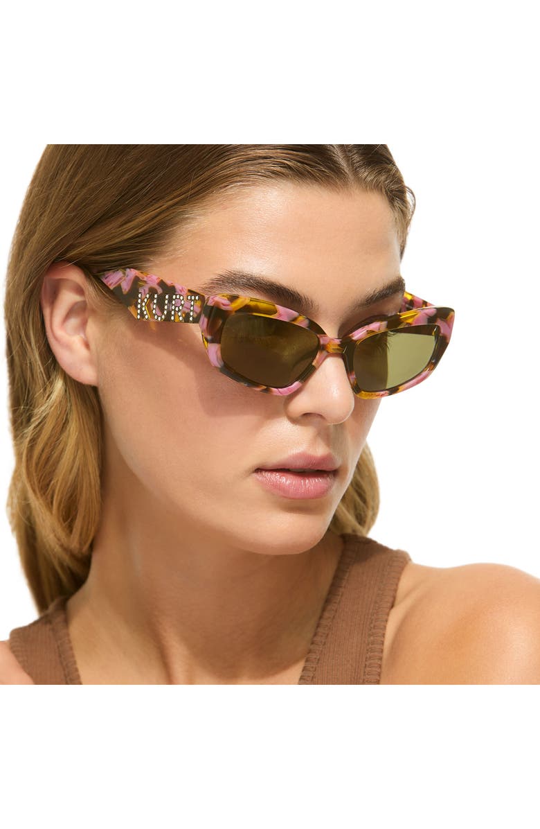 Kurt Geiger London 55mm Rectangular Sunglasses, Alternate, color, Havana/ Brown