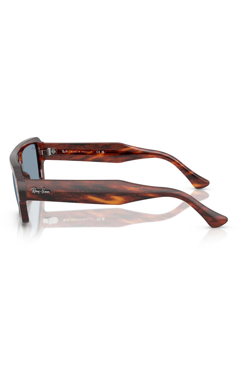 Ray-Ban 56mm Rectangular Sunglasses, Alternate, color, Striped Havana