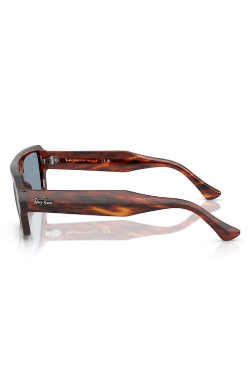 Ray Ban Ray-ban 56mm Rectangular Sunglasses In Striped Havana
