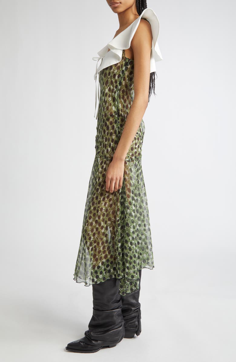 Siedrés Caenes Polka Dot Georgette Midi Dress, Alternate, color,