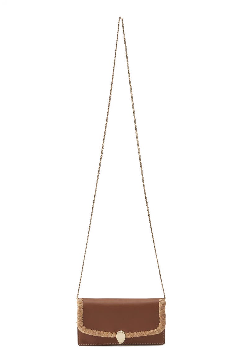 Blisse Raffia Trim Wallet, Alternate, color, CUOIO/ NOUGAT