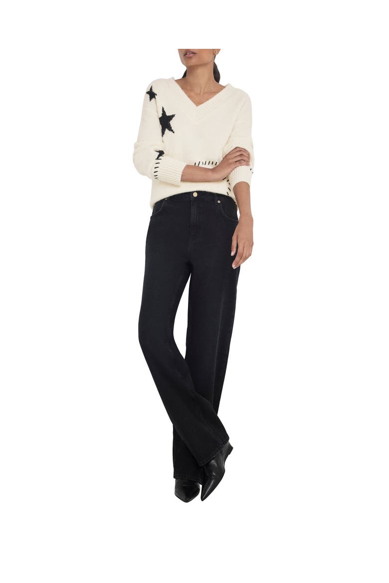 Star Knit Jumper Long Sleeve Regular Cardigan, Main, color, Cream