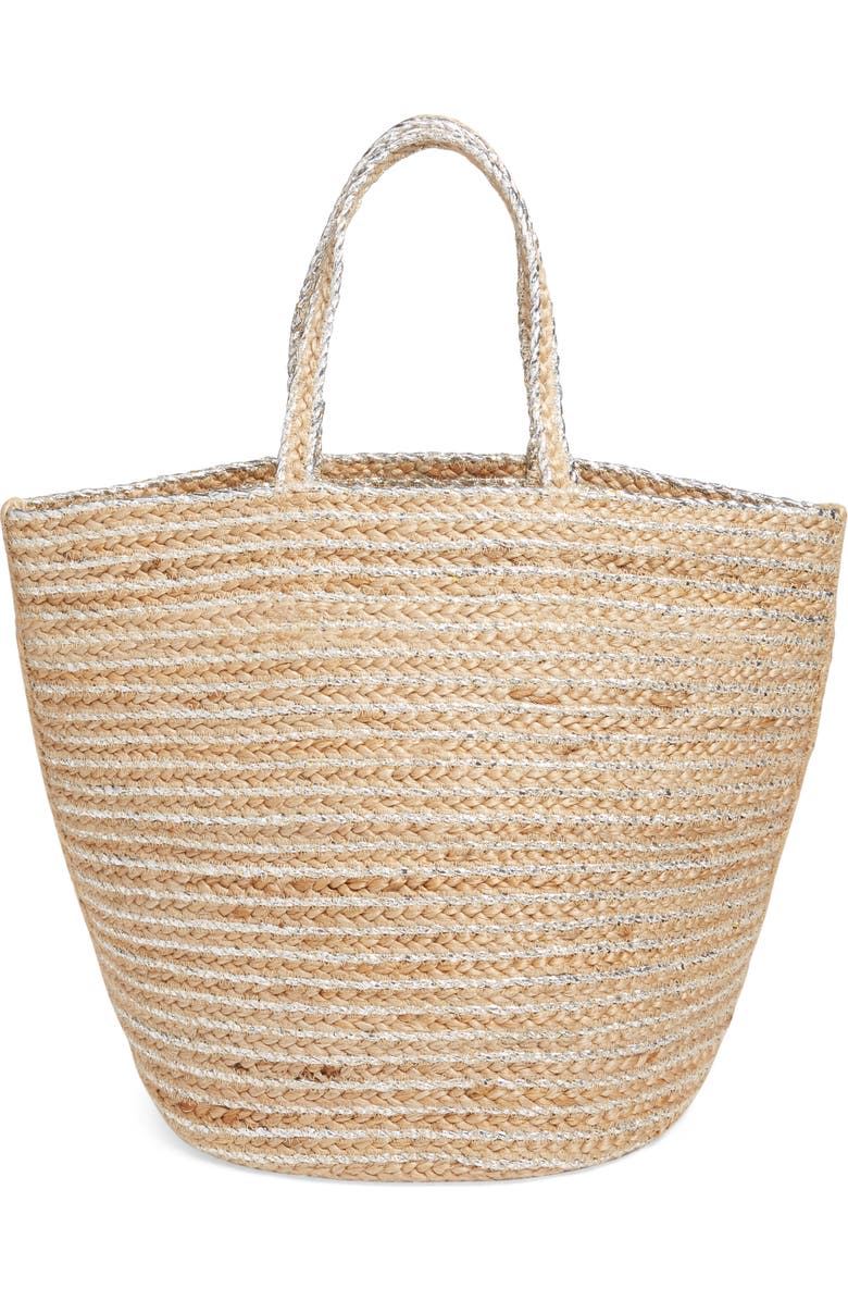 Shiraleah Veronica Metallic Woven Tote, Main, color,