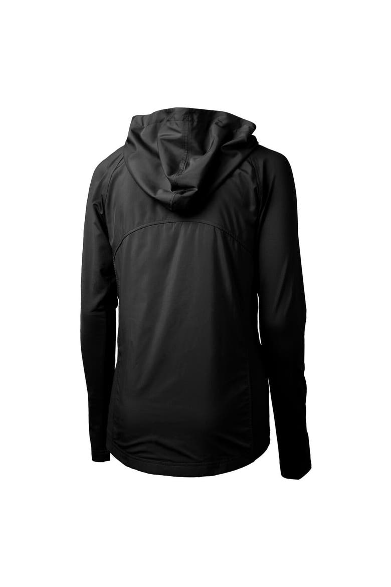 Women's Cutter & Buck  Black Los Angeles Rams Helmet Logo Adapt Eco Knit Hybrid Recycled Full-Zip Hoodie, Alternate, color, Black