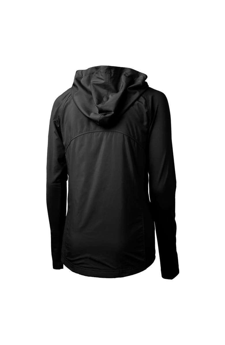 Cutter & Buck Women's Cutter & Buck Black Los Angeles Rams Helmet Logo Adapt Eco Knit Hybrid Recycled Full-Zip Hoodie, Alternate, color,