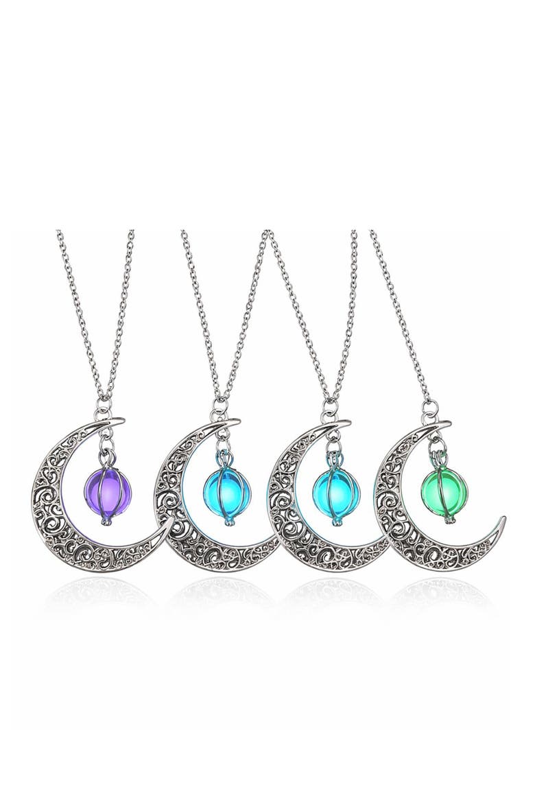 Moon Glow Pendant Necklace, Alternate, color, BLUE