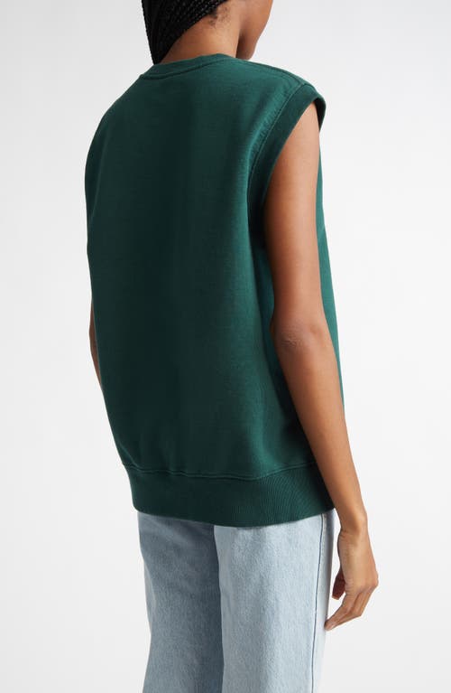 Sporty And Rich Sporty & Rich Yankees Embroidered Cotton Fleece Vest In Forest