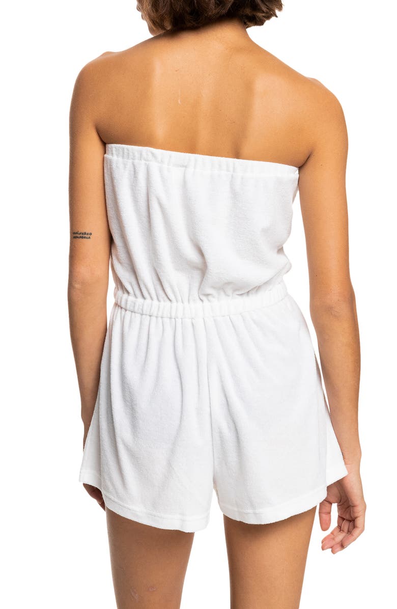 Roxy Special Feeling Strapless Terry Cloth Cover-Up Romper, Alternate, color,
