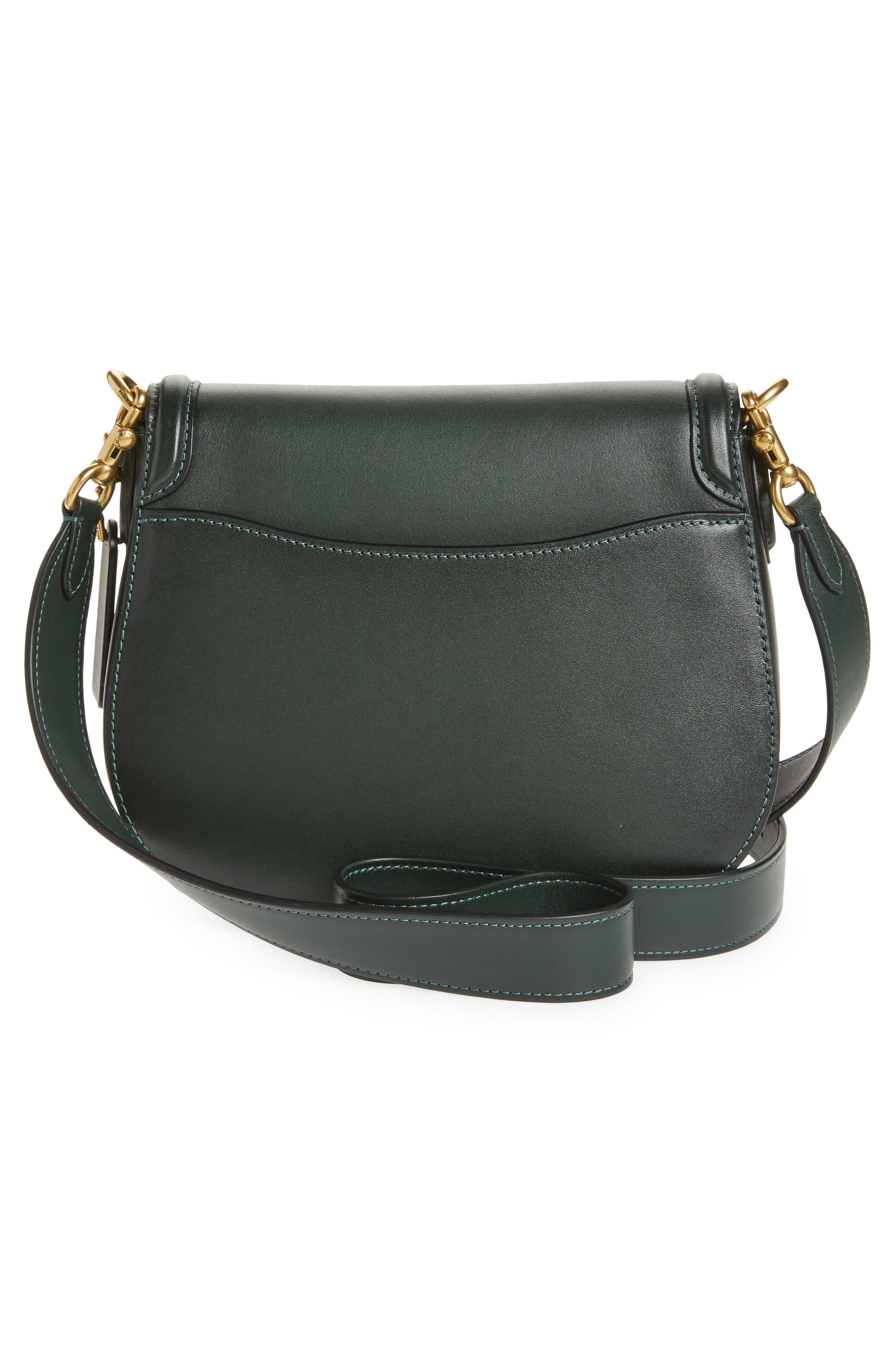 Beat Leather Saddle Bag, Alternate, color, AMAZON GREEN