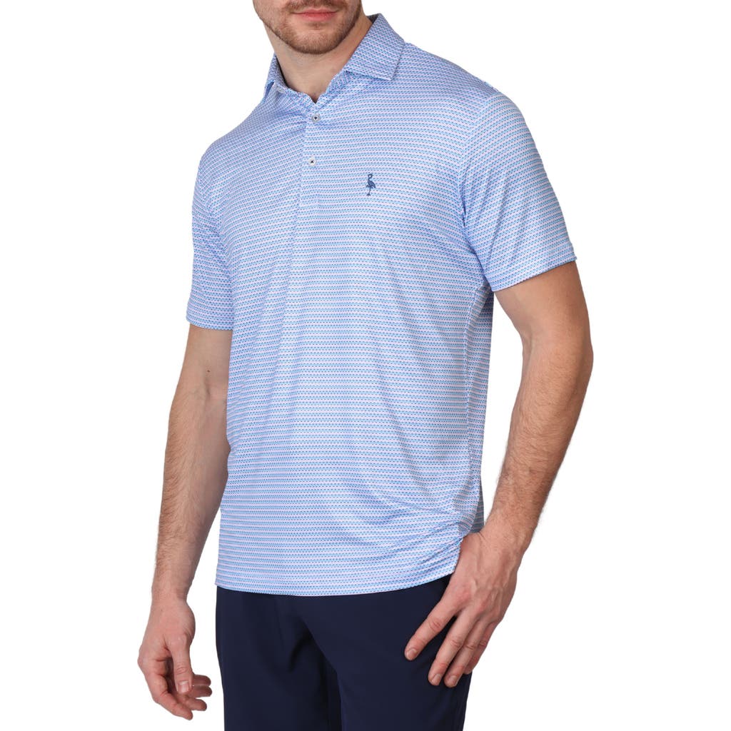 Shop Tailorbyrd Triton Stripe Performance Polo In Blue