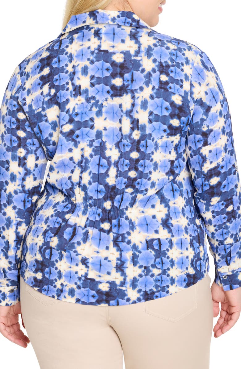 NIC+ZOE Shibori Stone Button-Up Shirt, Alternate, color, Blue Multi