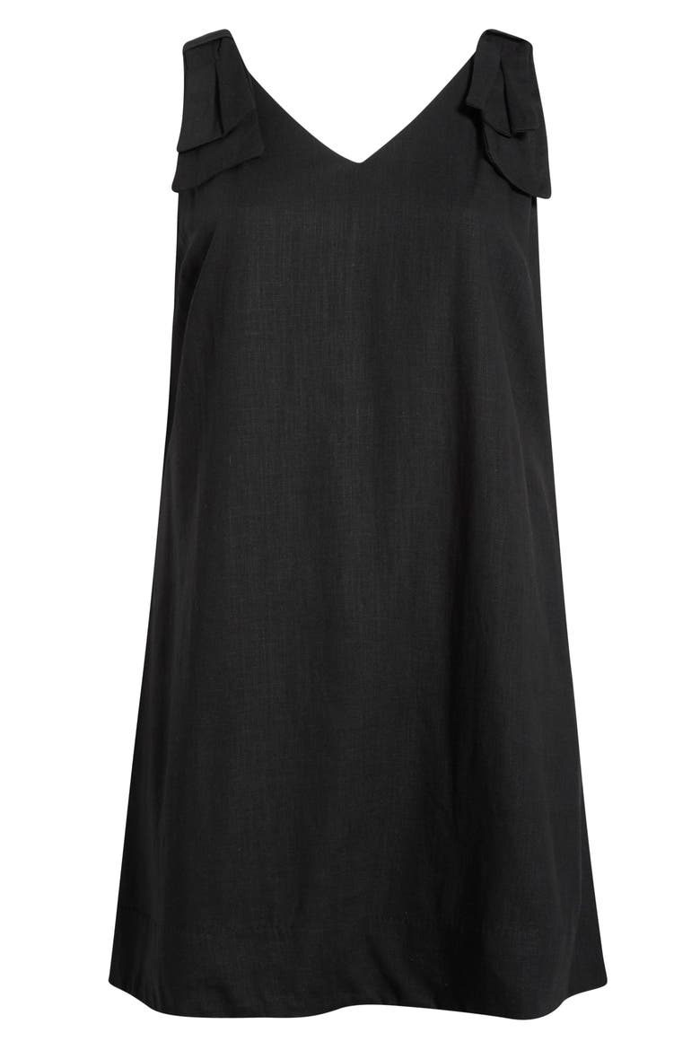 V-Neck Minidress, Alternate, color, RICH BLACK