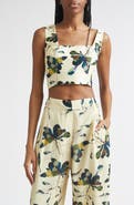 ISRAELLA KOBLA Carda Abstract Floral Crop Top