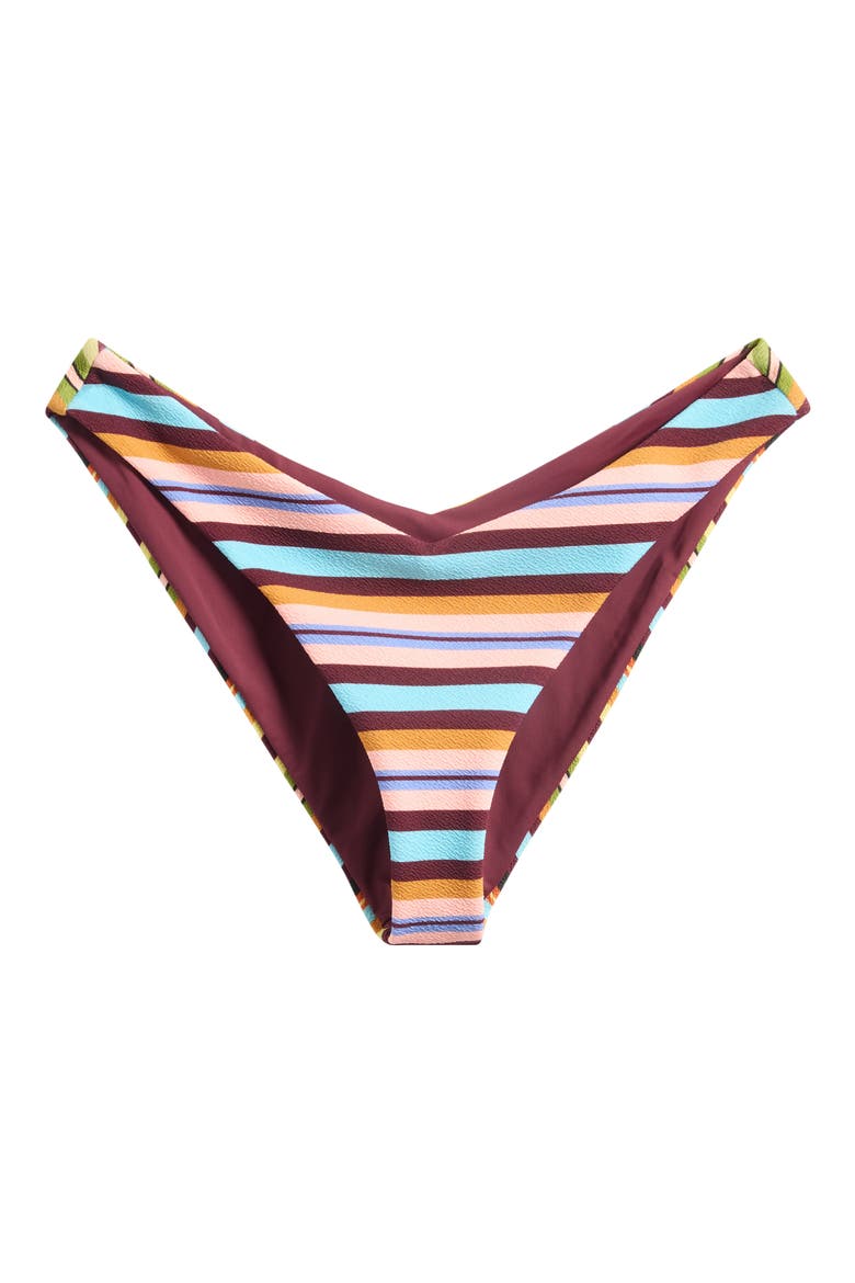 Vanessa High Cut Bikini Bottoms, Alternate, color, PARADISE STRIPE