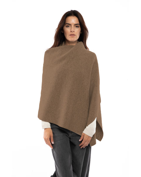 Double-Knit Pure Cashmere Cape Wrap