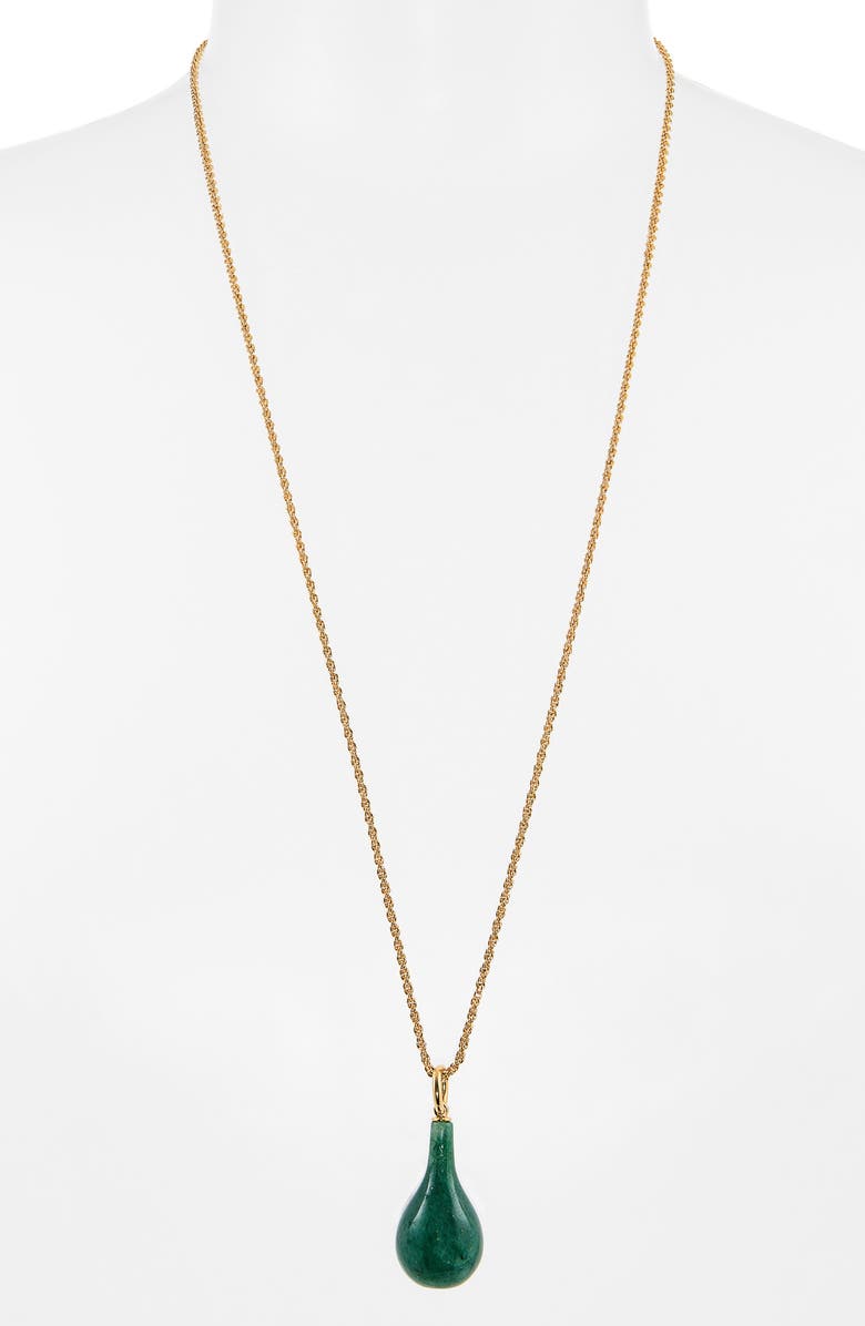 TOTEME Medium Jade Drop Necklace, Alternate, color, Dark Green/ Gold