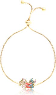 Disney Adjustable Heart Lariat Bracelet, 18kt Gold Plated