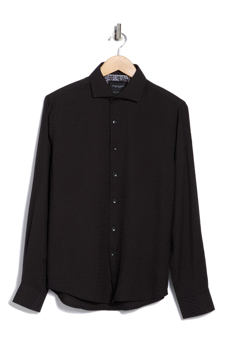 Long Sleeve Button-Up Shirt, Alternate, color, BLACK