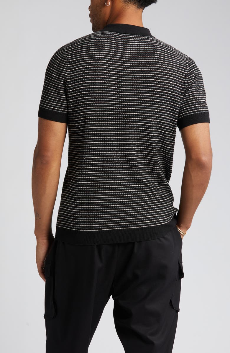 Open Edit Texture Knit Polo Sweater, Alternate, color, 