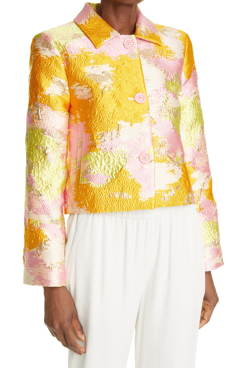 Stine Goya Kiana Distortion Organza Jacquard Jacket, Main, color,
