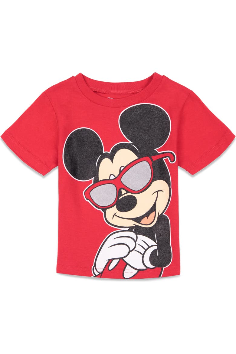 Mickey Mouse Boys' 2-Piece T-Shirt and Shorts Set, Alternate, color, Red Grey Mickey Mouse