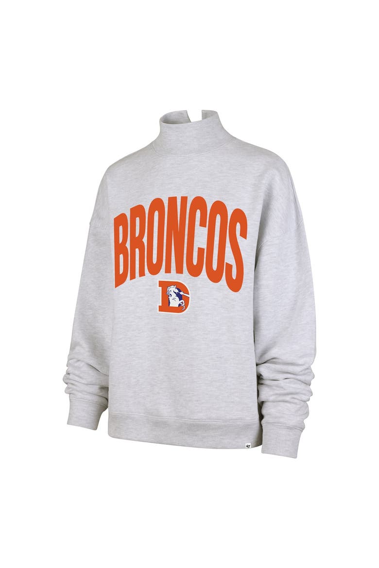Women's '47  Gray Denver Broncos Subtle Muse Mock Neck Sweatshirt, Alternate, color, Gray