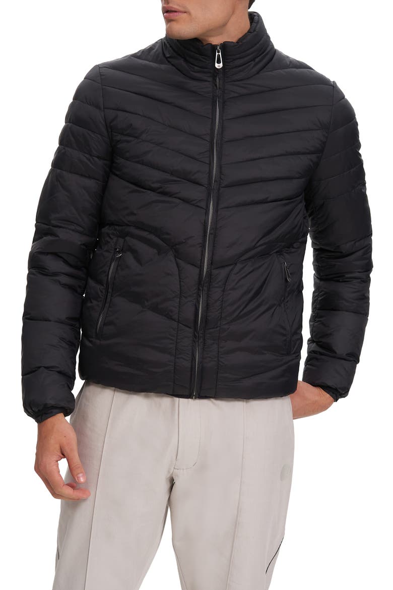 Brando Nylon Puffer Jacket, Main, color, BLACK