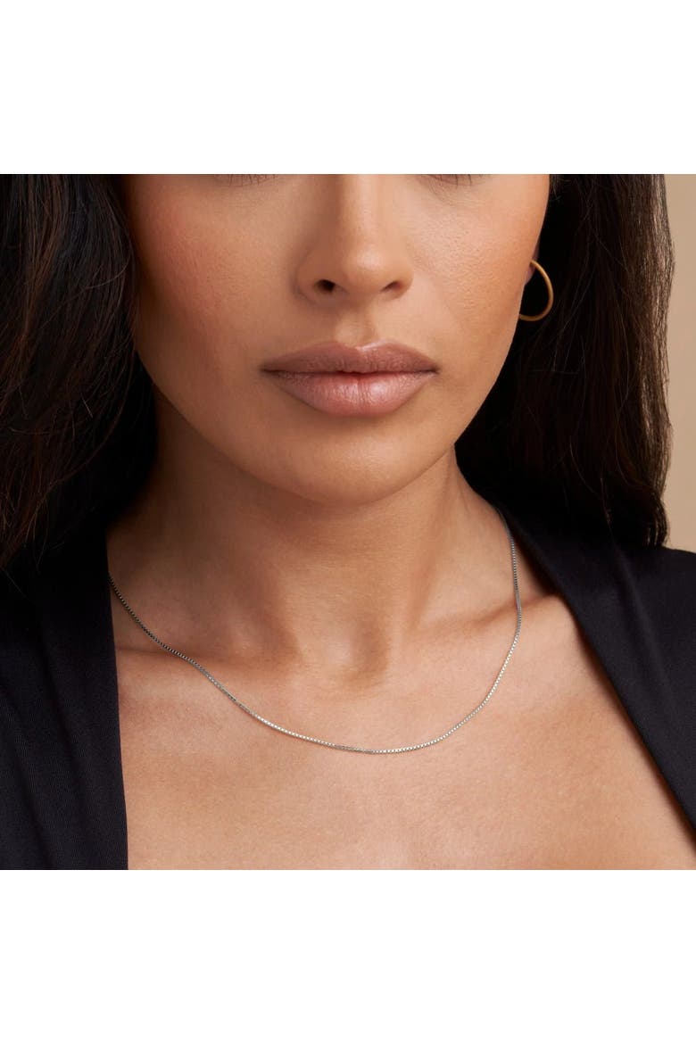 Box Chain Necklace, Alternate, color, Platinum