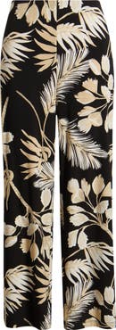 AK ANNE KLEIN Print Knit Crop Wide Leg Pants