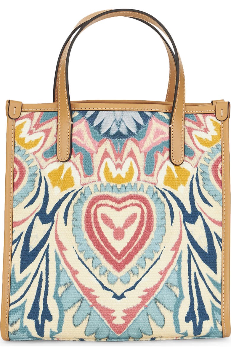 Etro Globetrotter Heart Print Shopping Tote, Alternate, color,