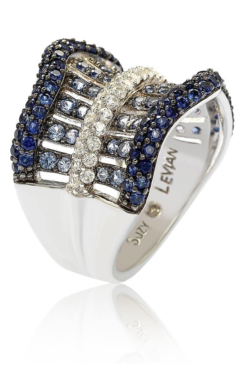 SUZY LEVIAN Sterling Silver & Sapphire Gladiator Ring, Alternate, color, Blue