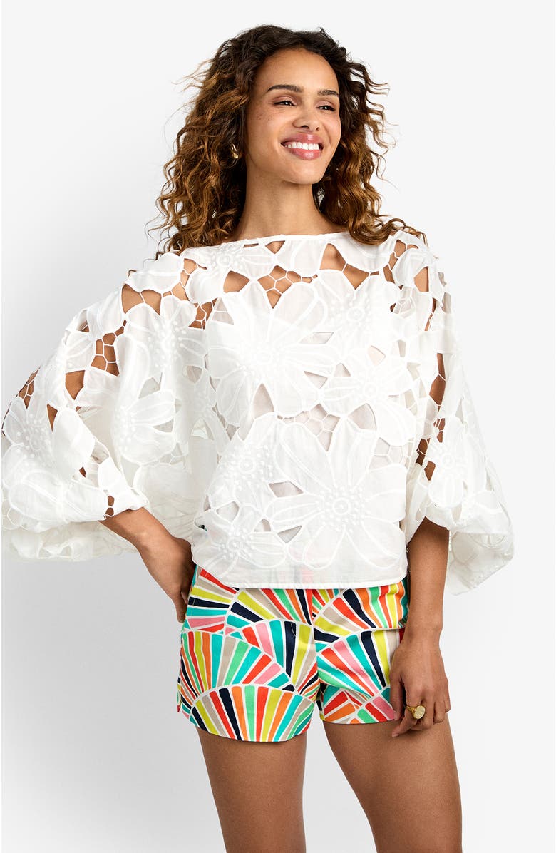 Trina Turk Coastal Top, Alternate, color, Whitewash