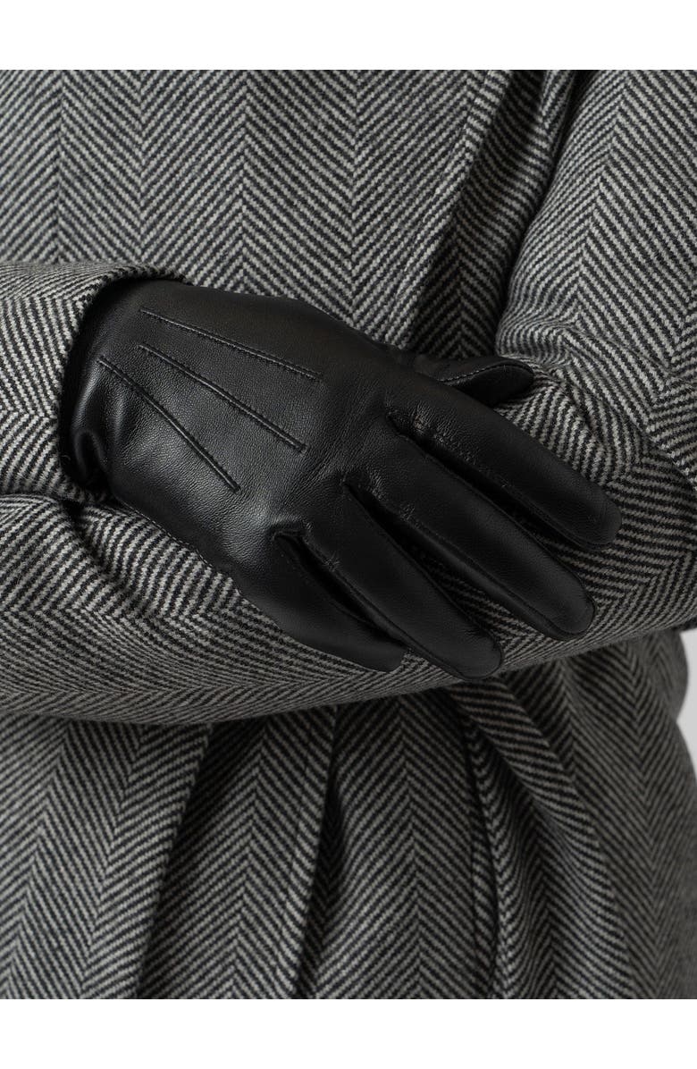 Saint + Sofia Luther Leather Gloves, Alternate, color, Black