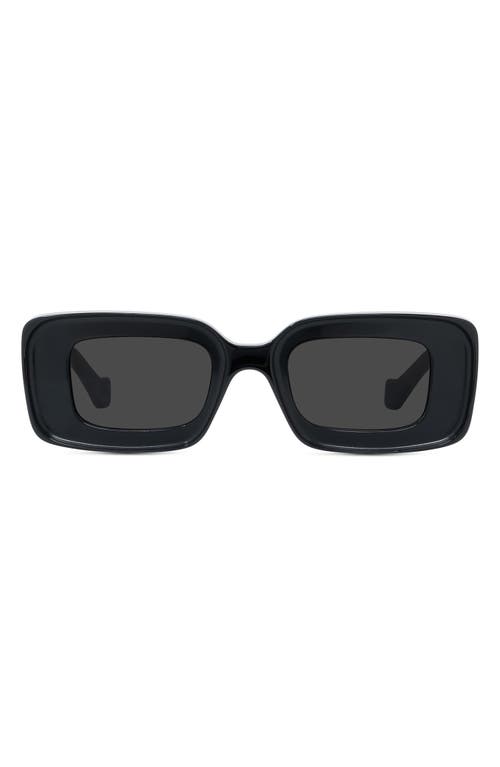 Loewe Chunky Anagram 46mm Rectangular Sunglasses In Black