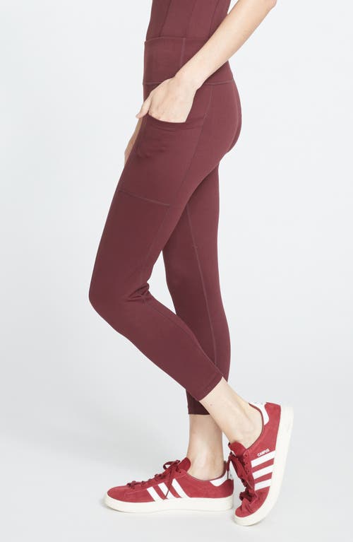 Universal Standard Next To Naked Pocket Ankle Leggings In Black Cherry