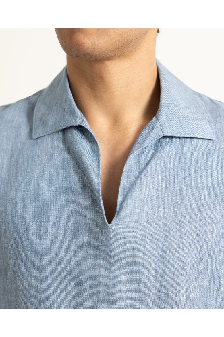 Vincent Linen Relaxed Fit Overhead Linen Shirt, Alternate, color, Bergamo Blue