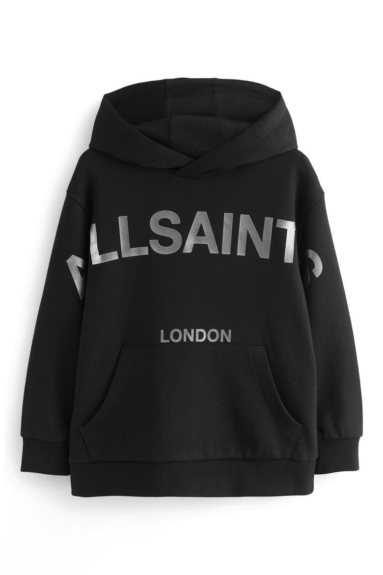 Kids' Biggie Oversize Cotton Graphic Hoodie, Main, color, BLACK
